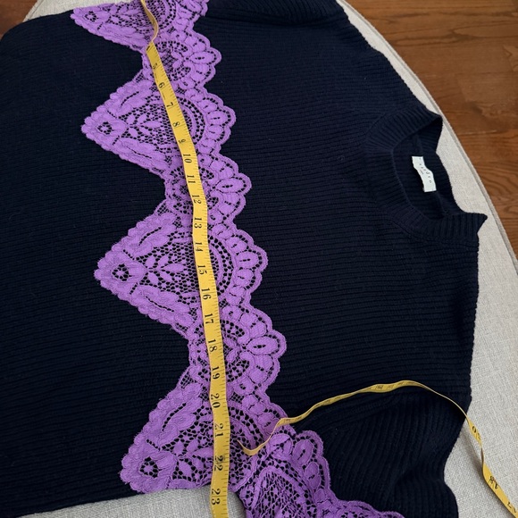 SANDRO Paris Navy & Purple Lace Sweater - Picture 10 of 14